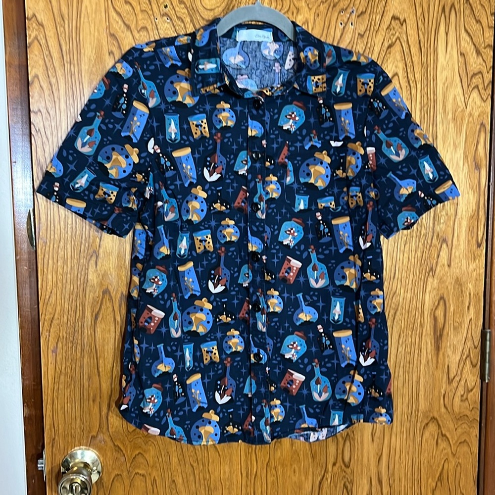 Eva Rose button down with mushrooms